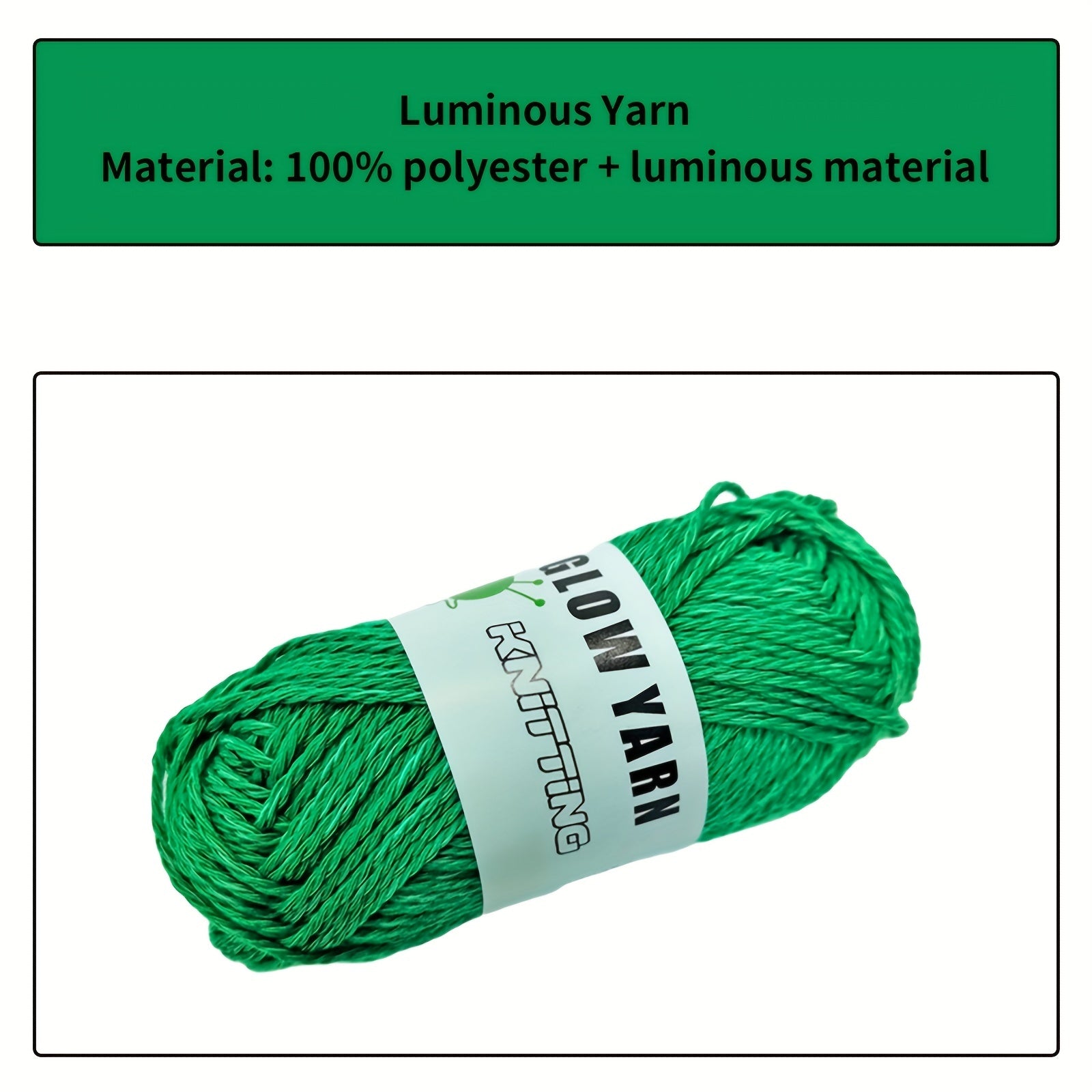Glow In The Dark Yarn Orange Polyester Yarn For DIY Knitting Crocheting 50m