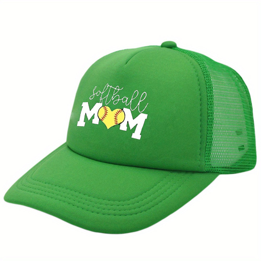 Softball Mom Trucker Hat Mesh Baseball Cap Sunshade Dad Hats