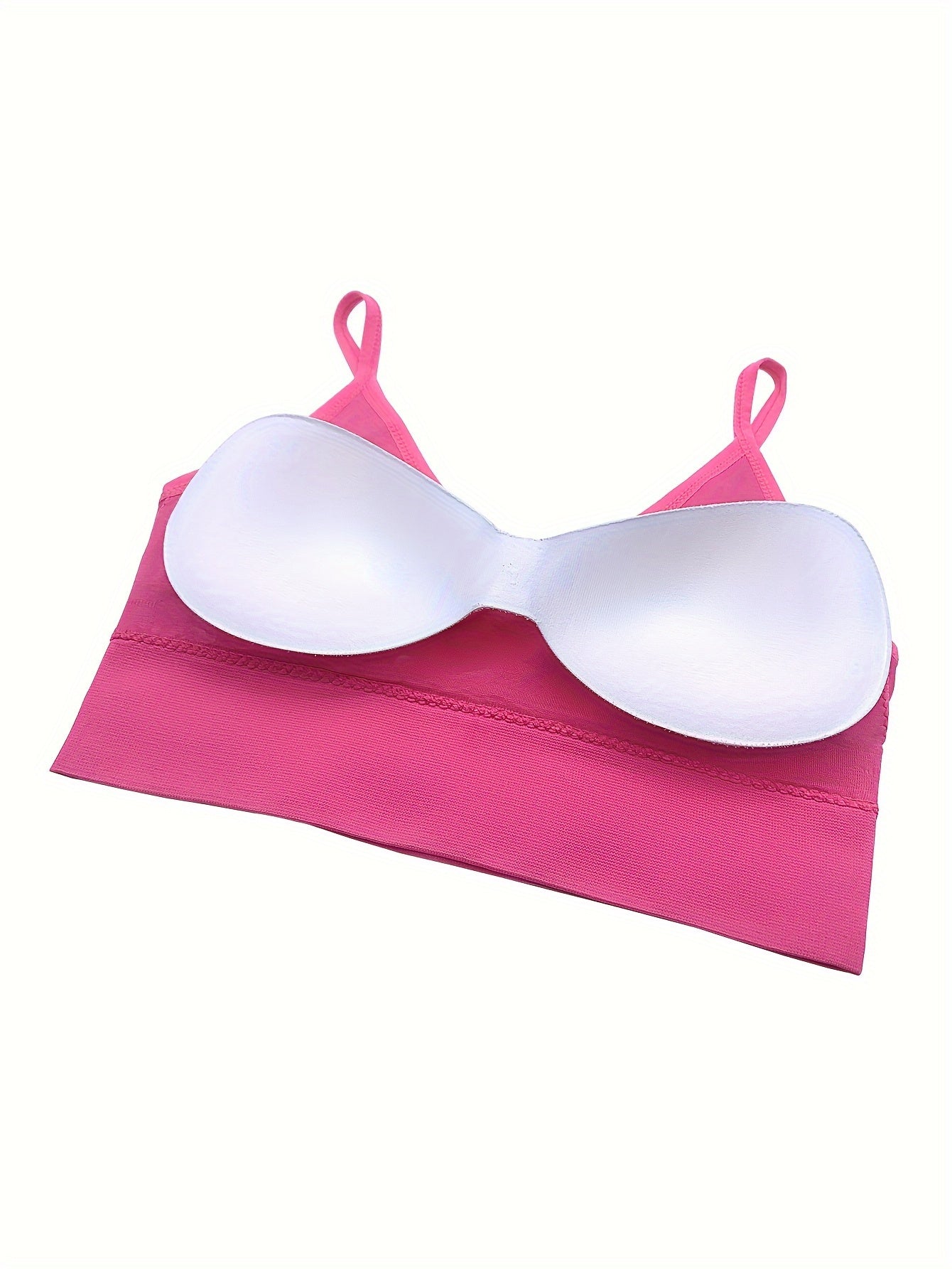 3pcs Solid Ribbed Sports Bras Stretch Intimates Bra Women's Lingerie