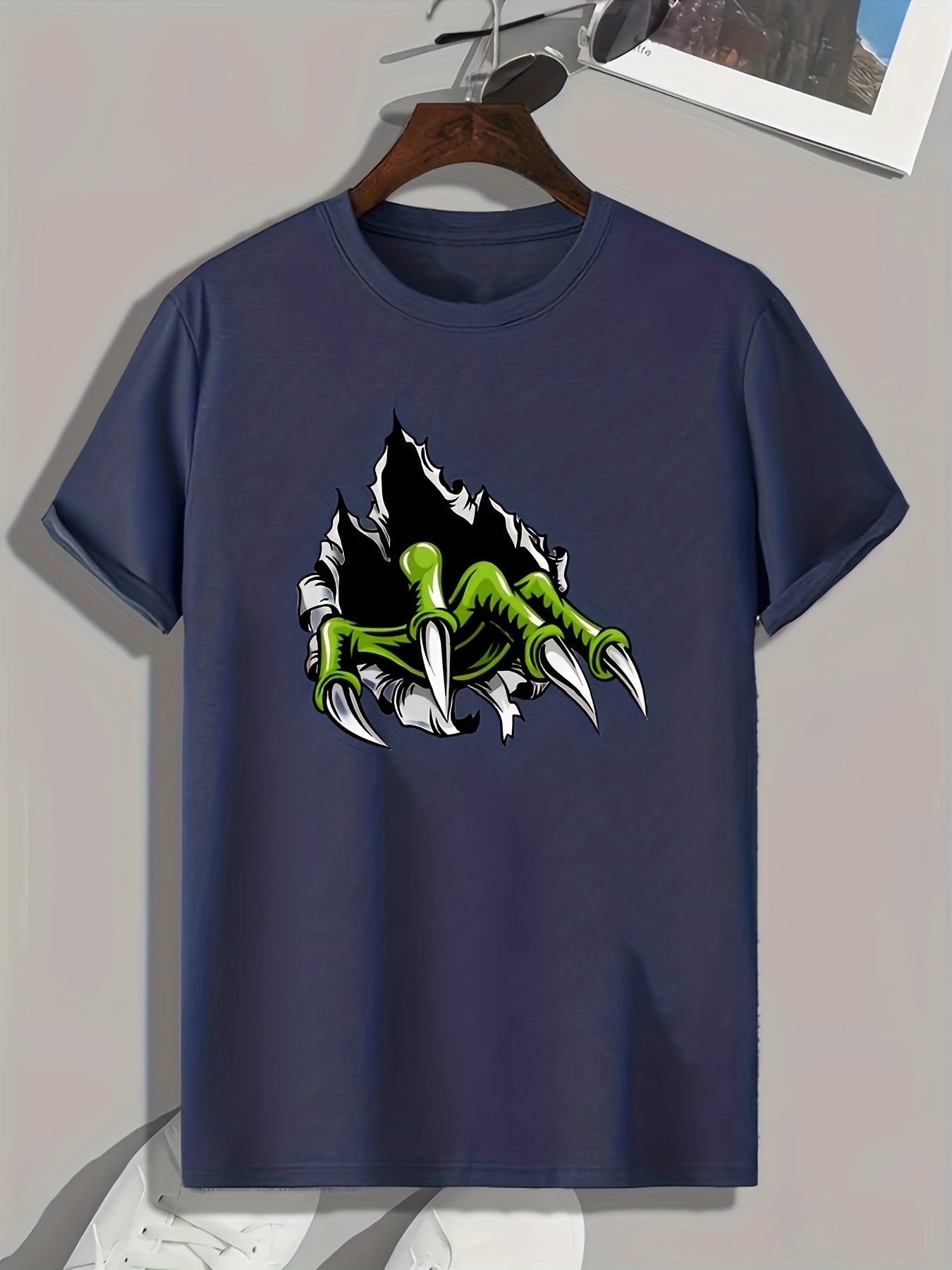 Monster Hand Print Men's Graphic T-shirt for Summer