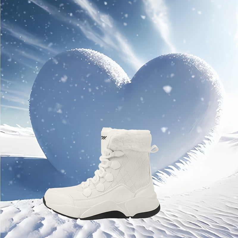 Women's Winter Snow Boots Plush Inner Thermal Comfort Lace-up Hiking Boots