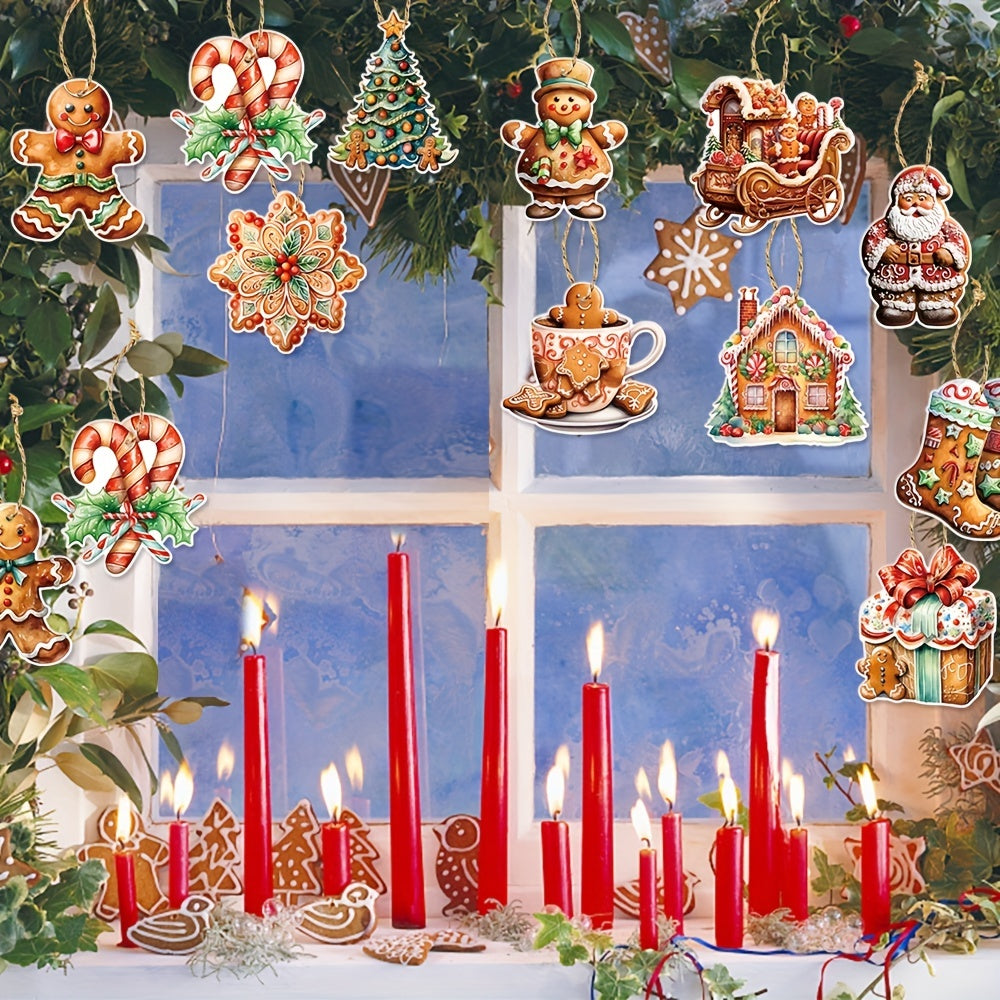 Gingerbread Man Christmas Decoration Pendant Set
