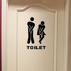 Funny Toilet Entrance Sign Vinyl Sticker Bathroom Door Decor