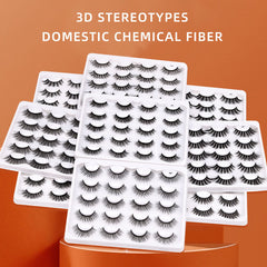 Vegan Natural Plant Fiber False Eyelashes Curly Full Cat Eye Faux Mink Lashes