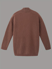 Solid Knit Long Sleeve Open Front Cardigan