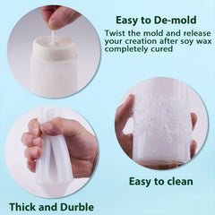 Silicone Cylinder Candle Molds 4pcs Pack 10 & 7 & 5cm