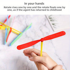 5pcs Bamboo Dragonfly Hand Rub Flying Sky Outdoor Toy
