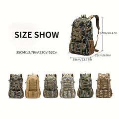 Large Waterproof Camo Backpack for Outdoor Camping Hiking Travel