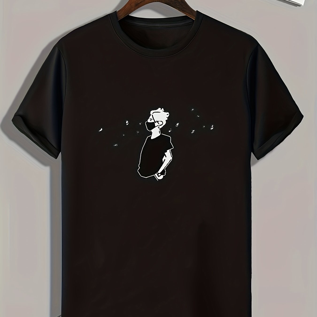 Comics Man Print Men's Tee Slightly Stretch Breathable