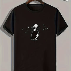 Comics Man Print Men's Tee Slightly Stretch Breathable
