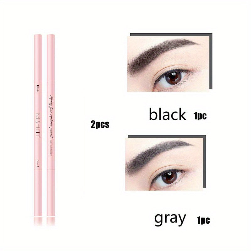 Dual Ended Waterproof Eyebrow Pencil Long Lasting Smudge Proof
