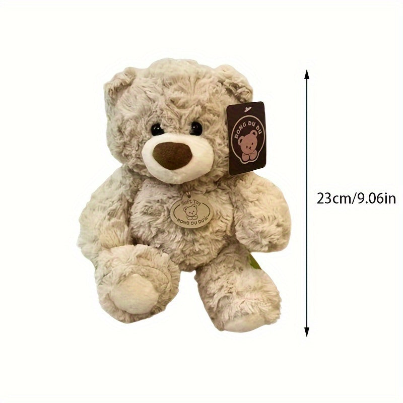 Memorable Keepsake Teddy Bear Plush Toy Soft Polyester Deep Brown Ivory