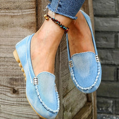Women's Denim Flat Shoes Soft Sole Outdoor Walking Loafers