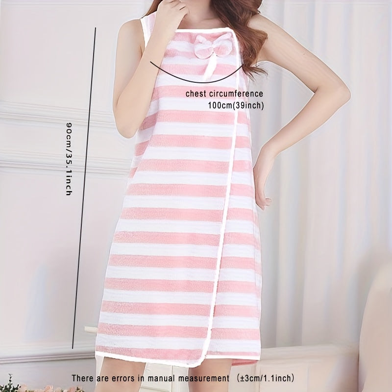 Microfiber Bath Skirt High Absorption Towel for Women - Striped Pattern