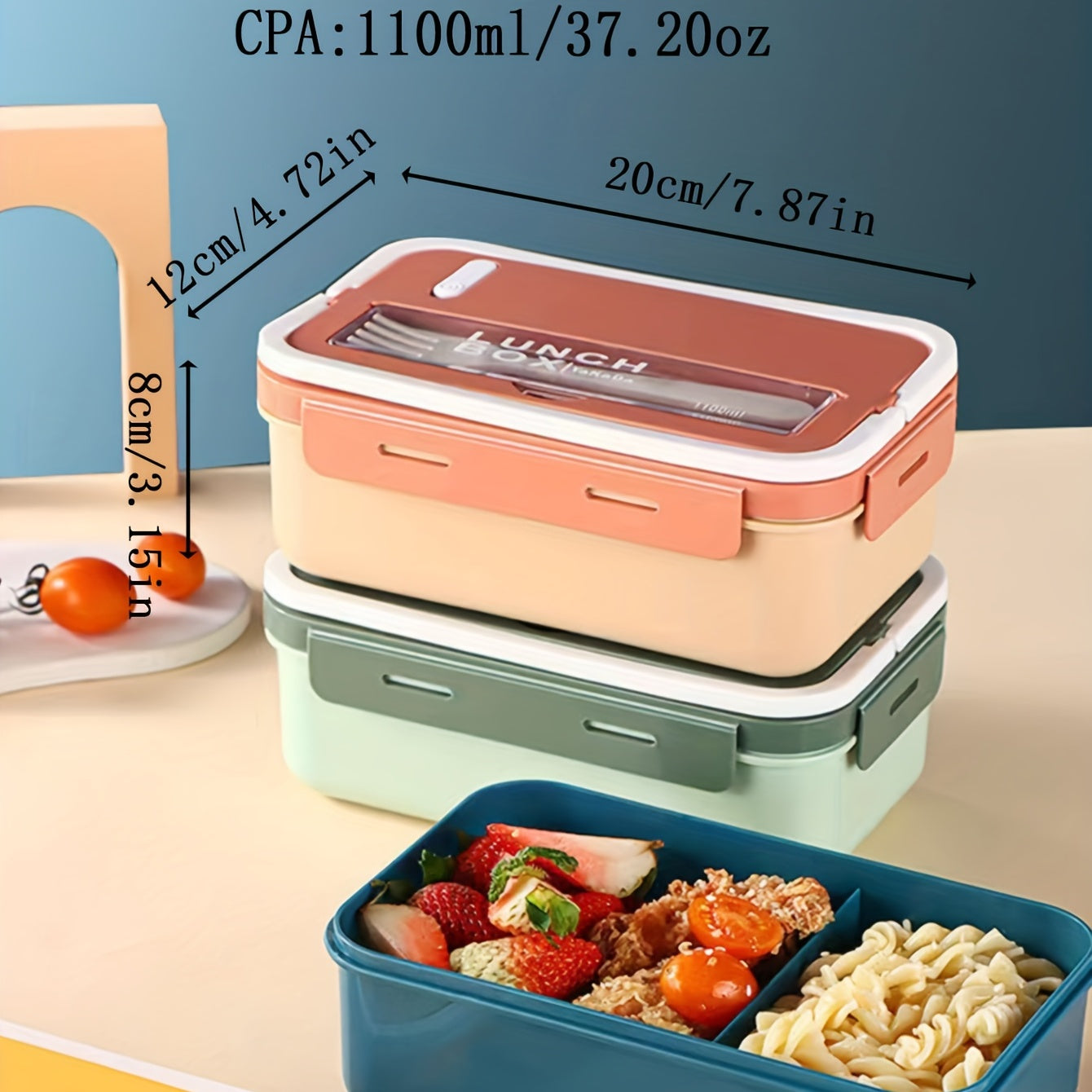 Modern 2-Layer Bento Box Set with Cutlery