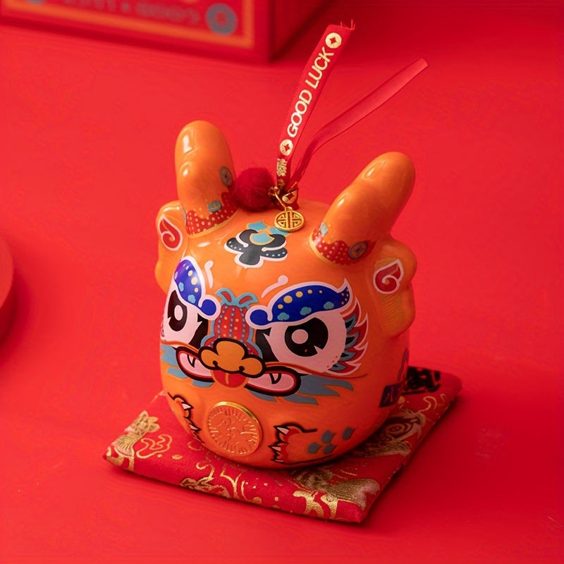 Ceramic Piggy Bank Dragon Year Savings Jar Room Decor