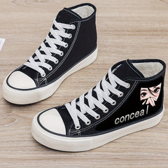 Anime Girl Plush Lined Thermal Canvas High Top Sneakers