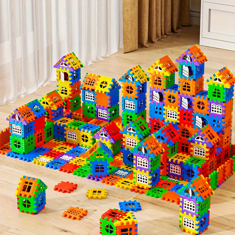 Colorful Large House Building Blocks with Window Creative House Building Toy