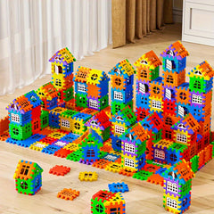 Colorful Large House Building Blocks with Window Creative House Building Toy