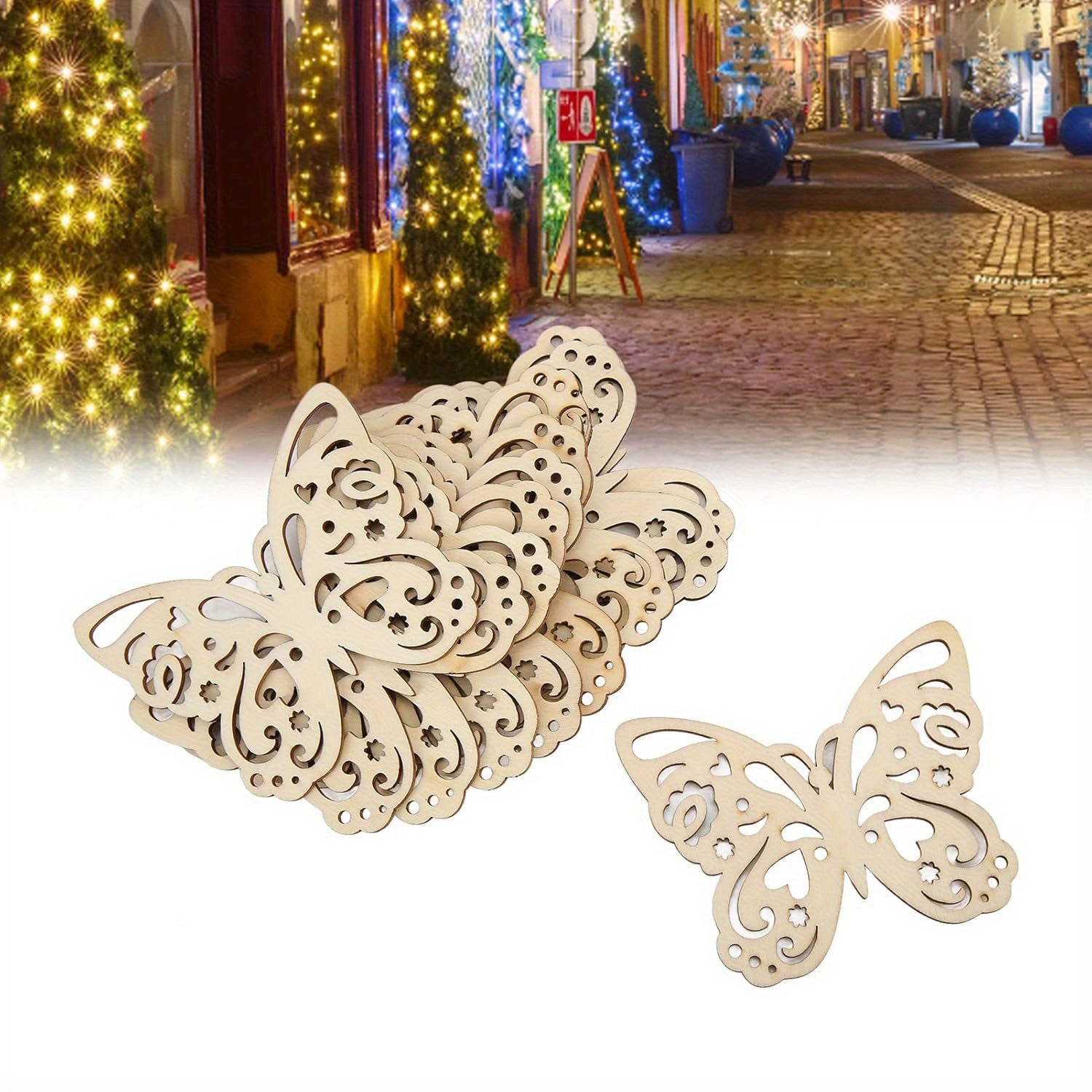 20pcs Wooden Butterfly Cutouts for Crafts Home Decor Wedding Party