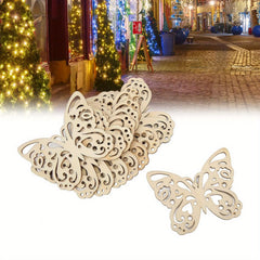 20pcs Wooden Butterfly Cutouts for Crafts Home Decor Wedding Party