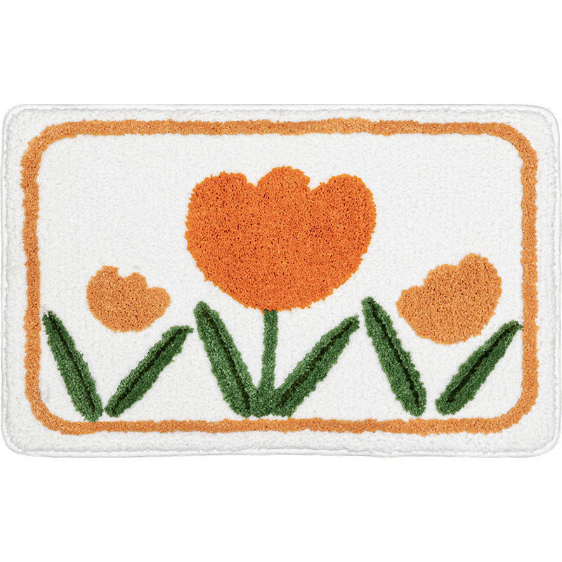 1pc Cartoon Floor Mat Toilet Water Absorbent Non-slip Bathroom Mat