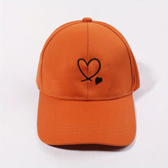 Hollow Heart Embroidery Baseball Cap Solid Sun Hat Sunscreen Dad Hats For Women
