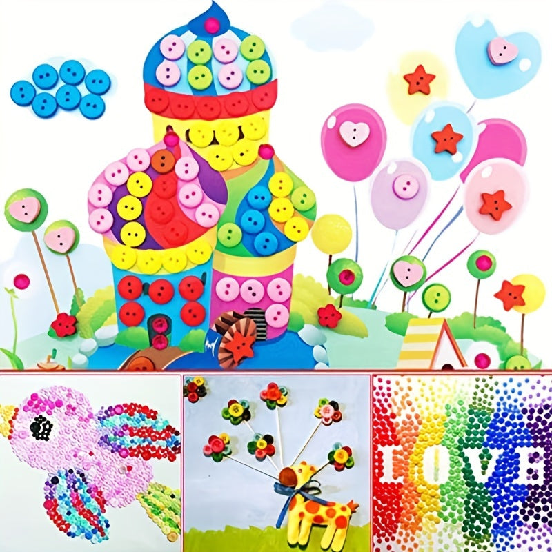 650pcs Mixed Buttons Assorted Sizes Round Resin Buttons DIY Crafts