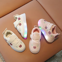Cartoon Print Low Top Light Up Sneakers for Girls