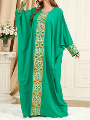 Women's Applique Batwing Sleeve Maxi Dress