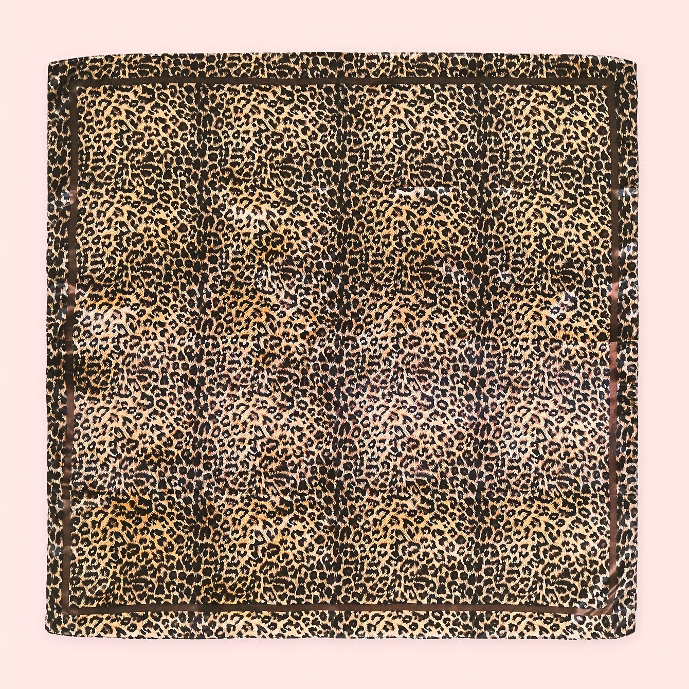 Leopard Print Square Scarf Vintage Bandana Satin Turban Head Wrap Scarf
