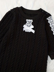 Newborn Baby Girl Cotton Knit Sweater Bodysuit