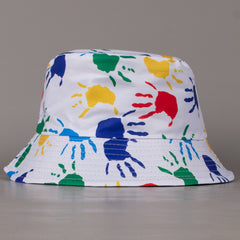 Colorful Palm Print Bucket Hat Fishermen Hat Unisex Sun Hat
