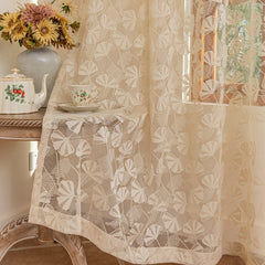 Ginkgo Leaf Curtain Grommet Top Curtain For Home Decor