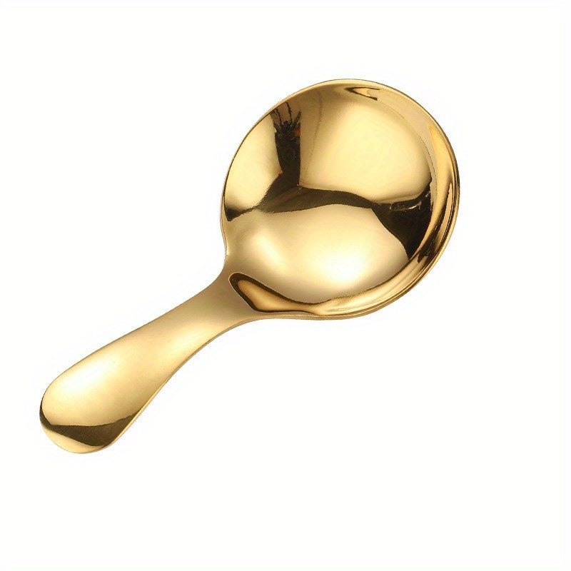 Stainless Steel Mini Round Spoon Short Handle Salt Spice Pastry Dessert Spoon