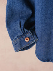 Boys Casual Embroidered Letter Print Denim Jacket Coat