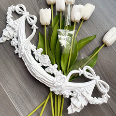1pc PU Decorative Corner Flower Carved Living Room Ceiling Lamp Panel