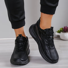 Men's Solid Sneakers Comfy Non Slip Casual Lace Up Durable Shoes
