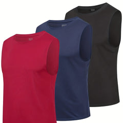 ZENGVEE Men's Solid Tank Tops Quick Dry Breathable Sleeveless Shirts