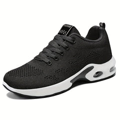 Women's Breathable Mesh Sneakers Casual Lace Up Air Cushion Shoes Comfortable
