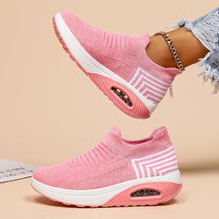 Women's Breathable Knit Sneakers Low Top Slip On Shoes