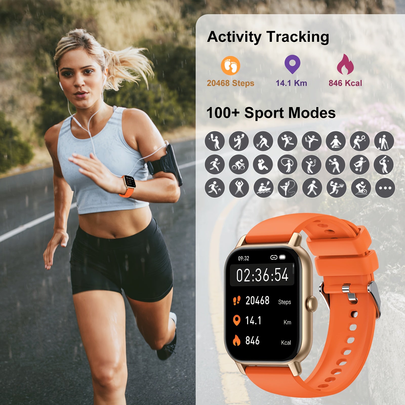 P66 Smartwatch - Fitness Activity Tracker for Android iOS