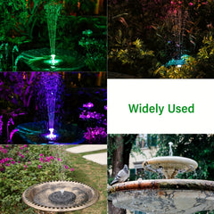 Solar Bird Bath Fountain Pump with 6 Nozzles - Solar Powered Water Fountain Pump