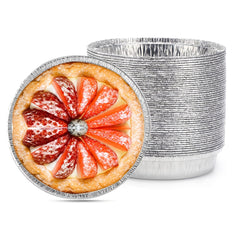 50pcs Disposable Aluminum Foil Pie Pan 9 1'' Round Baking Cake Pan