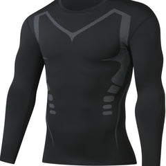 Men's Workout Shirt Active High Stretch Compression Base Layer