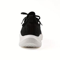 Men's Knit Running Shoes Breathable Soft Sole Sneakers Lace Up Outdoor Jogging