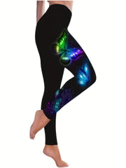Ombre Butterfly Print Leggings