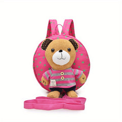Kids Bear Plush Backpack, Anti Lost Cartoon Schoolbag