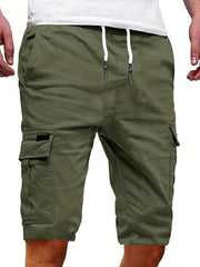 Classic Cargo Shorts Men's Casual Pocket Waist Drawstring Cargo Shorts
