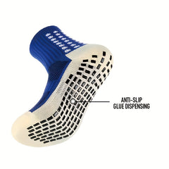 5 Pairs Anti Slip Football Socks Thick Padded Mid Calf Sports Socks